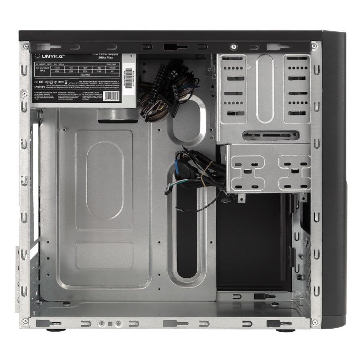 Caja Micro Atx Unyka Matx Dark Shadow Caja Negra Con 2 Bahías De 5.1 4 Con Fuente De Alimentacion De 500w Apta Para Reparacio