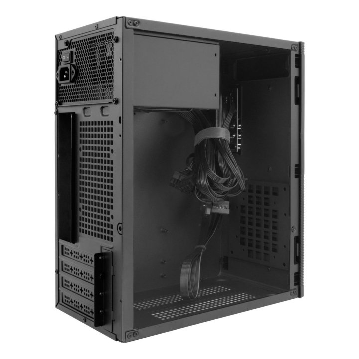 Caja Microatx Coolbox M440 Gpu 250mm 1x3.5 1x2.5 Fuente 500w Color Negro