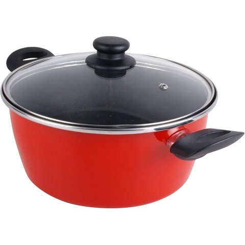 Cacerola Con Tapa Cristal Magefesa K2 Rojo 20...