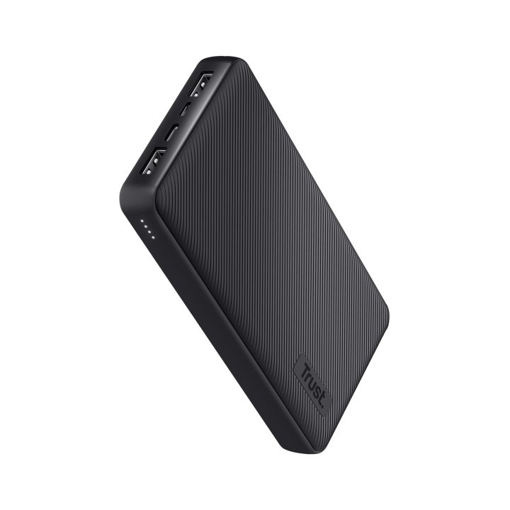 Powerbank Universal Trust 24676 Primo 20000mah Color Negro Input Micro Usb Y Usb-c Out 2 Usb-a 1 Usb