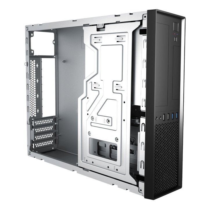 Caja Microatx Slim Unyka Slim Uk 3001 Black Posicion Horizontal O Vertical Admite Fuente Tfx Sin Fuente De Alimentacion