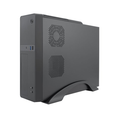 Caja Microatx Slim Coolbox T310 1x 3.5″ 1x2.5″ 1x5,25" Gpu 225max Low Profile  Fuente 300bz Negro
R Negro
