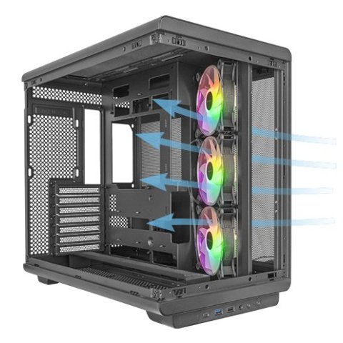 Caja Atx Semitorre Gaming Mars Gaming Mcrev Cristal Templado Gpu 420mm 1x3.5 2x2.5 Negro