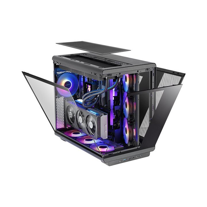 Caja Atx Semitorre Gaming Mars Gaming Mcrev Cristal Templado Gpu 420mm 1x3.5 2x2.5 Negro