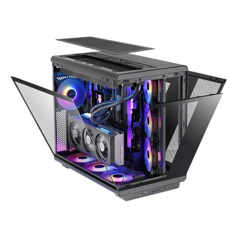 Caja Atx Semitorre Gaming Mars Gaming Mcrev Cristal Templado Gpu 420mm 1x3.5 2x2.5 Negro