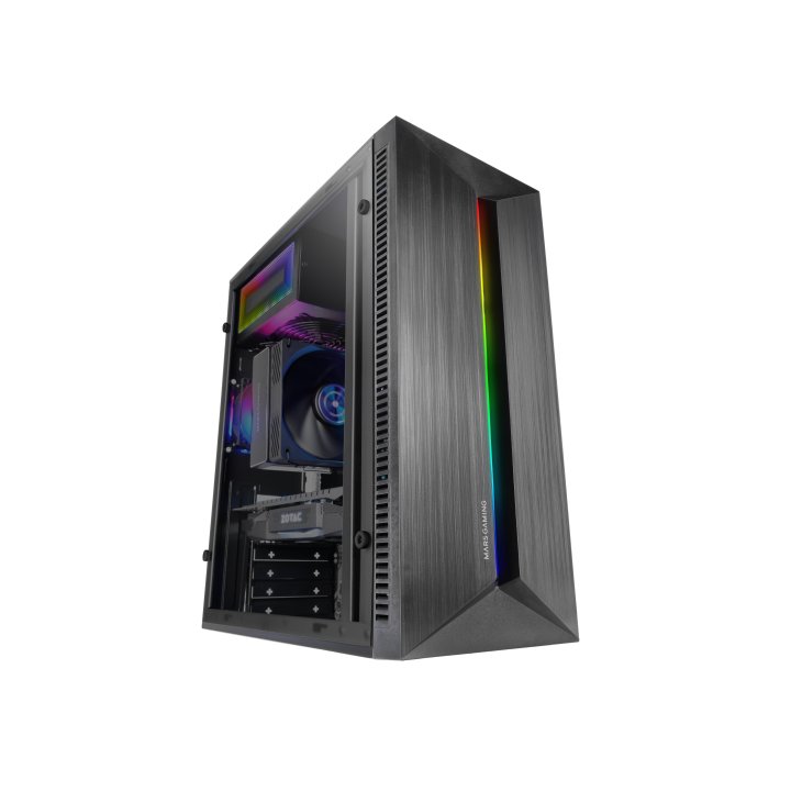 Caja Atx Semitorre Gaming Mars Gaming Mcblaze Cristal Templado Gpu 300mm 1x3.5 3x2.5 Negro