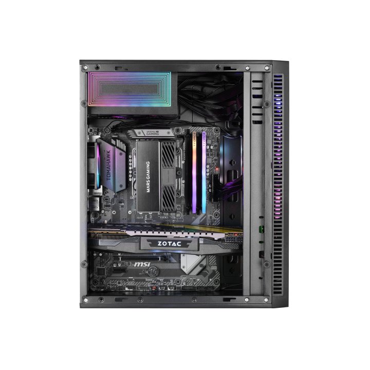 Caja Atx Semitorre Gaming Mars Gaming Mcblaze Cristal Templado Gpu 300mm 1x3.5 3x2.5 Negro