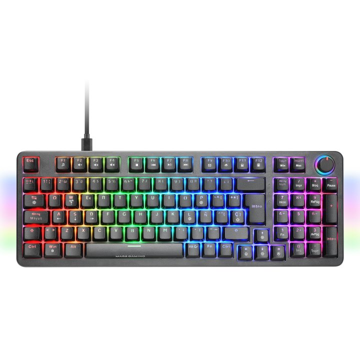 Teclado Mars Gaming Mkprobes Mecanico Rgb Snk Azul Rueda De Control Color Negro