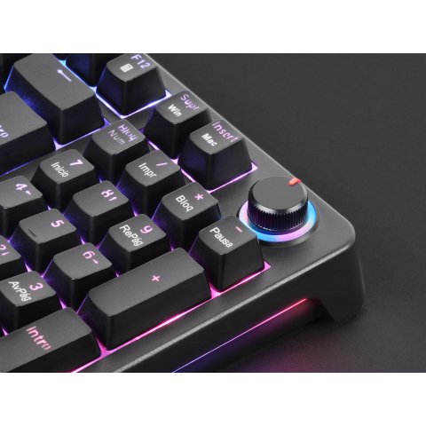 Teclado Mars Gaming Mkprobes Mecanico Rgb Snk Azul Rueda De Control Color Negro