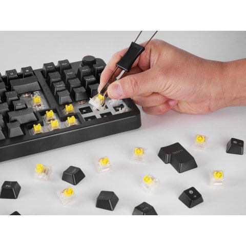 Teclado Mars Gaming Mkprobes Mecanico Rgb Snk Azul Rueda De Control Color Negro