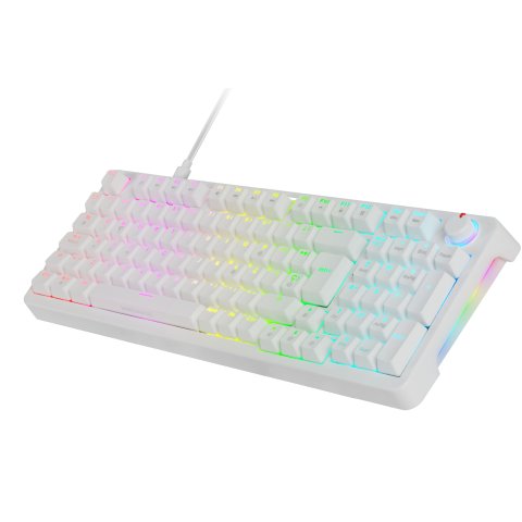 Teclado Mars Gaming Mkprowyes Mecanico Rgb Silent Switch  Rueda De Control Color Blanco