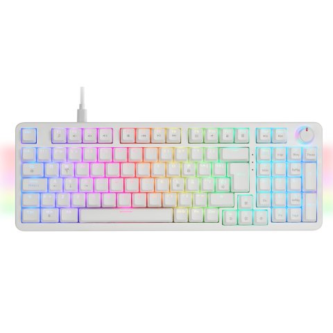 Teclado Mars Gaming Mkprowyes Mecanico Rgb Silent Switch  Rueda De Control Color Blanco