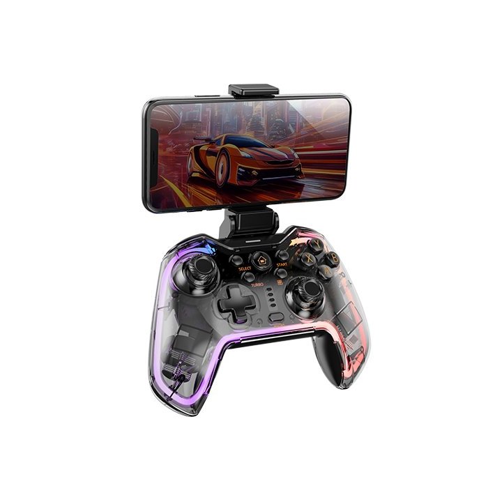 Gamepad Bluetooth Mars Gaming Mgp-bt2 Bt5.0 Conexion Usb-c Multiplataforma Giroscopico 10 Botones Rgb Neon Vibración Haptica 