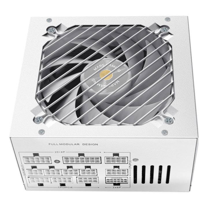 Fuente De Alimentacion Mars Gaming 1000w Modular Atx 3.1 80+ Gold 140mm Silent Blanco
