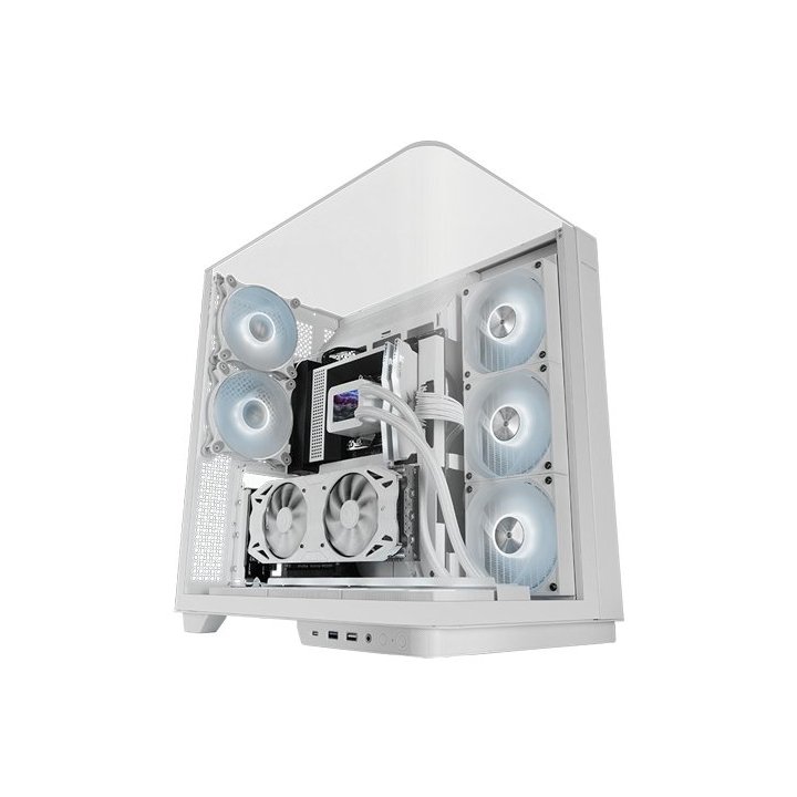Caja Atx Semitorre Gaming Mars Gaming Mcinfinio Cristal Templado Curvo Gpu 383mm 1x3.5 3x2.5 Blanco