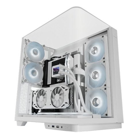 Caja Atx Semitorre Gaming Mars Gaming Mcinfinio Cristal Templado Curvo Gpu 383mm 1x3.5 3x2.5 Blanco