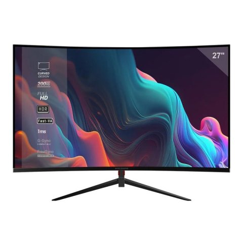 Monitor 27" Curvo Dp Hdmi Mars Gaming Mv27 Ips Fhd 200hz 1ms 250cd/m² 1500r Vesa 100x100 Negro