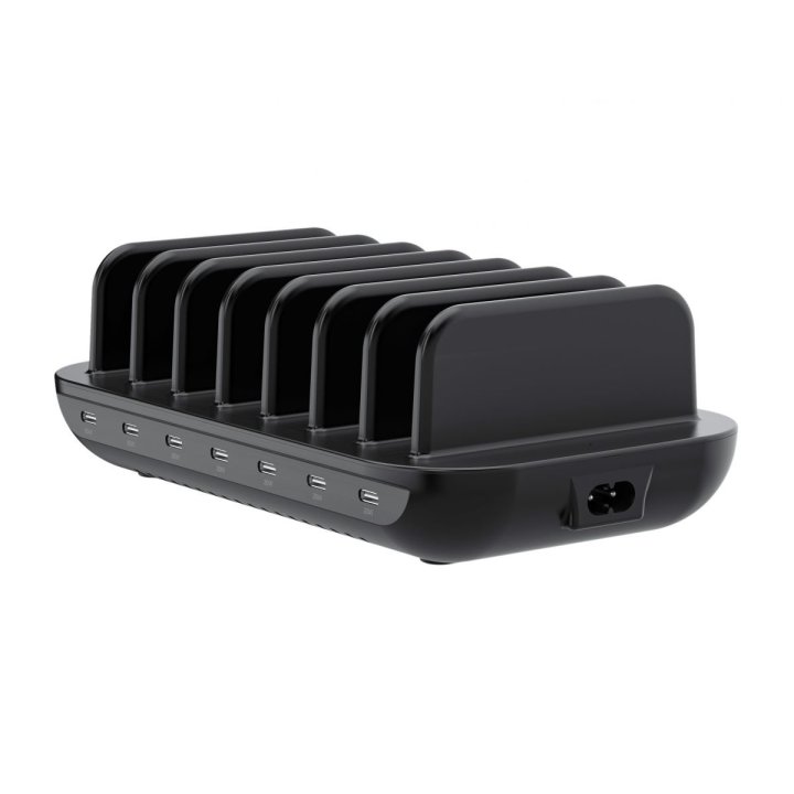 Estacion De Carga Usb Conceptronic 160w Ozul07b 7xusb-c Pd Color Negro