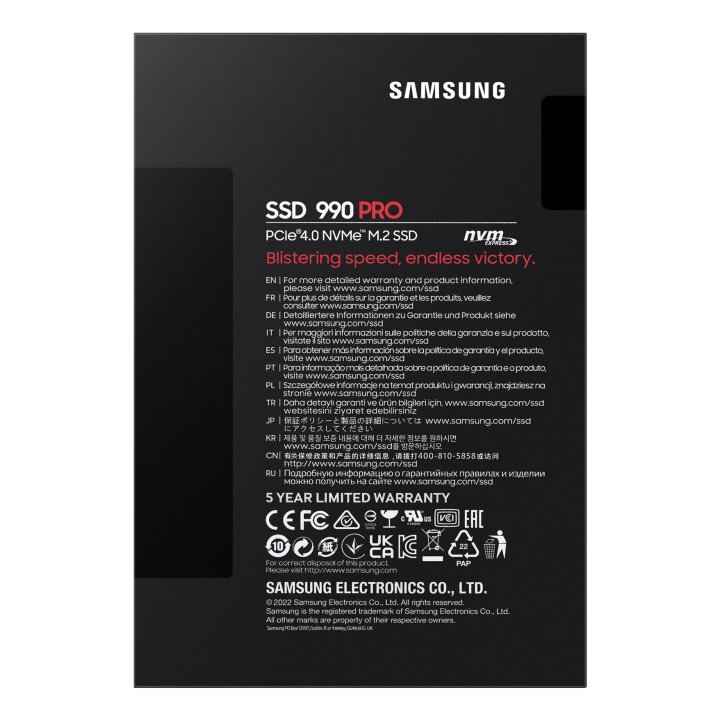Disco M.2 Nvme 1tb Samsung 990pro Mz-v9p1t0bw  Pcie 4.0 Read 7450mbps Write 6900mbps