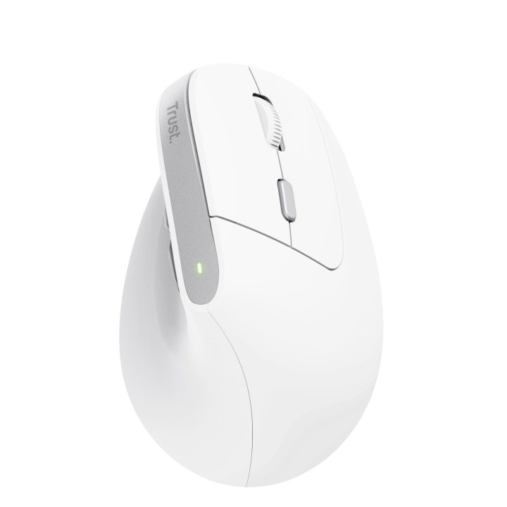 Mouse Trust Wireless Ergo Bayo Ii Rf 2.4 Ghz Dpi Ajustable 800-2400ppp 6 Botones Carga Usb-c Blanco
