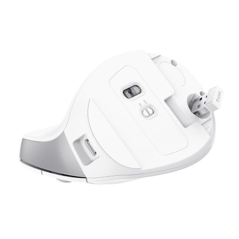 Mouse Trust Wireless Ergo Bayo Ii Rf 2.4 Ghz Dpi Ajustable 800-2400ppp 6 Botones Carga Usb-c Blanco

