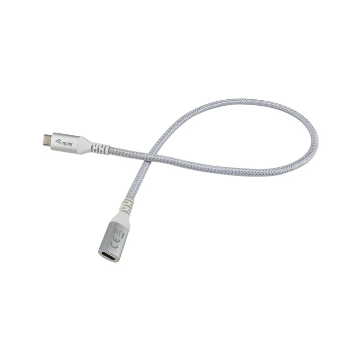 Cable Alargo Usb-c Macho Usb-c Hembra Usb 3.2 Gen 2 1m Transferencia 10g 4k  Carcasa Aluminio  Algodon Trenzado Blanco