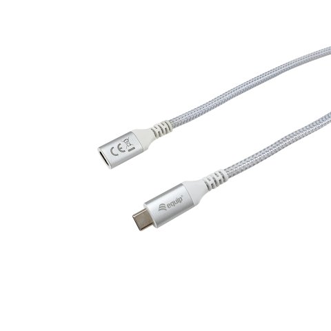 Cable Alargo Usb-c Macho Usb-c Hembra Usb 3.2 Gen 2 1m Transferencia 10g 4k  Carcasa Aluminio  Algodon Trenzado Blanco