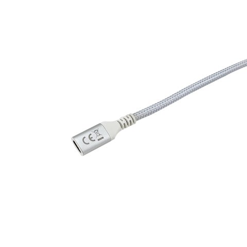 Cable Alargo Usb-c Macho Usb-c Hembra Usb 3.2 Gen 2 1m Transferencia 10g 4k  Carcasa Aluminio  Algodon Trenzado Blanco