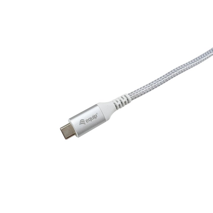 Cable Alargo Usb-c Macho Usb-c Hembra Usb 3.2 Gen 2 1m Transferencia 10g 4k  Carcasa Aluminio  Algodon Trenzado Blanco