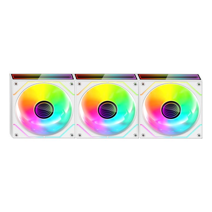 Kit 3xventilador Interno Argb Mars Gaming Mf3dprokit Blanco 120mm Argb Argb Hub Rf Remote