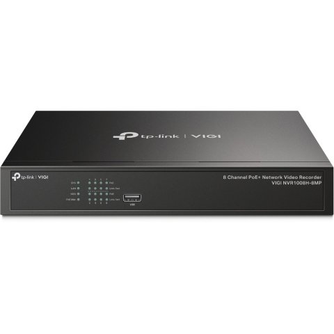 Grabador De Video Tp-link Vigi Nvr1008h-8mp 8 Canales 8xrj45 Poe+ Hdmi 4k H.265+ Sata 2xusb