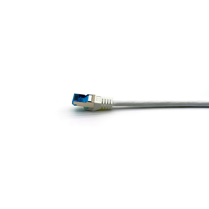 Latiguillo Apantallado S ftp Categoria 6a  Conector Angulo Recto Libre Halogenos 1m Color Blanco
