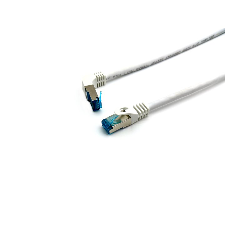Latiguillo Apantallado S ftp Categoria 6a  Conector Angulo Recto Libre Halogenos 5m Color Blanco