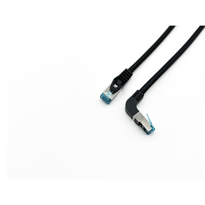 Latiguillo Apantallado S ftp Categoria 6a  Conector Angulo Recto Libre Halogenos 1m Color Negro