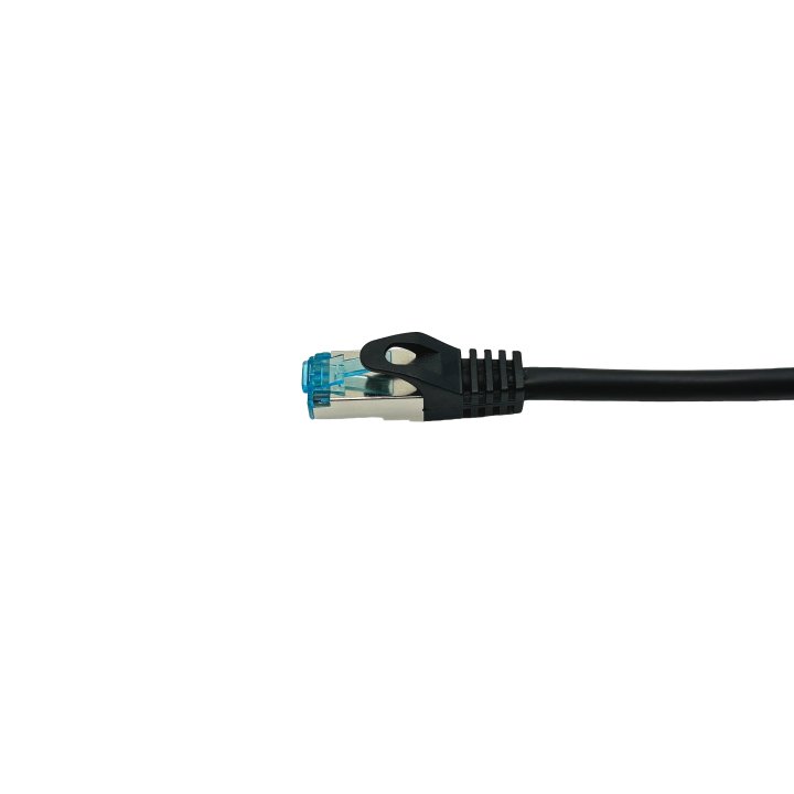 Latiguillo Apantallado S ftp Categoria 6a  Conector Angulo Recto Libre Halogenos 1m Color Negro