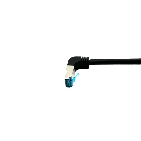 Latiguillo Apantallado S ftp Categoria 6a  Conector Angulo Recto Libre Halogenos 1m Color Negro