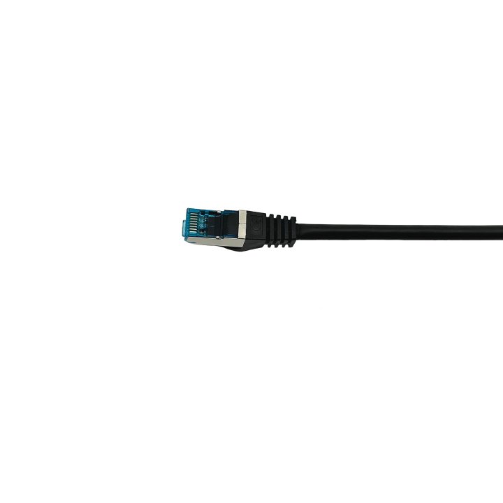 Latiguillo Apantallado S ftp Categoria 6a  Conector Angulo Recto Libre Halogenos 1m Color Negro