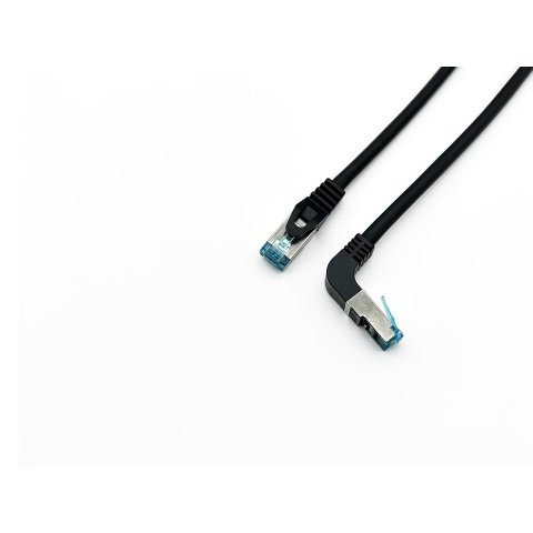 Latiguillo Apantallado S ftp Categoria 6a  Conector Angulo Recto Libre Halogenos 3m Color Negro