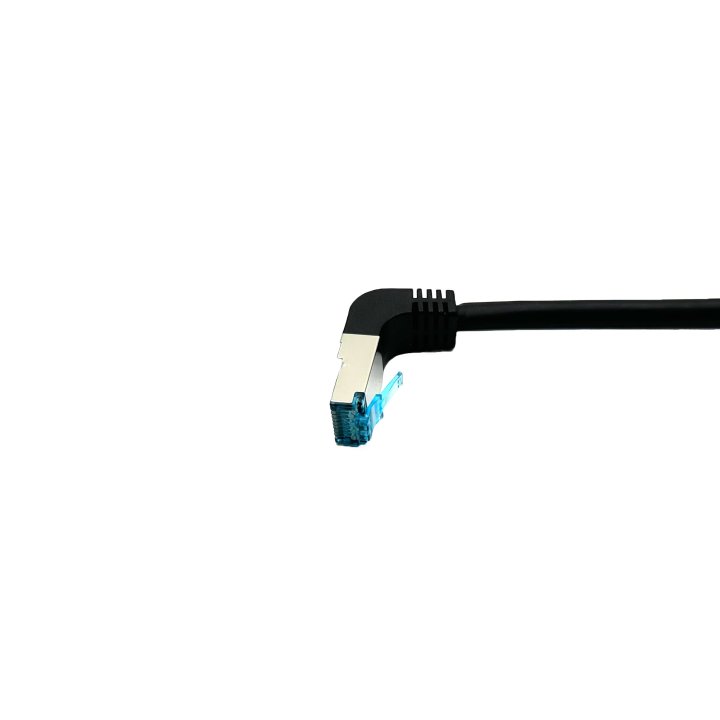 Latiguillo Apantallado S ftp Categoria 6a  Conector Angulo Recto Libre Halogenos 0.5m Color Negro