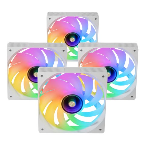 Kit 4xventilador Interno Argb Mars Gaming Mf3dprokit Blanco 120mm Argb Hub Rf Remote