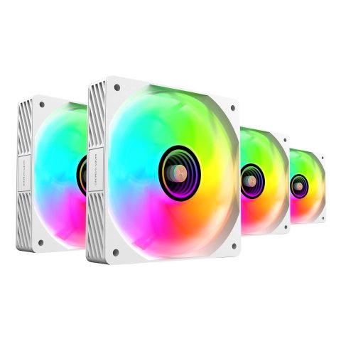 Kit 4xventilador Interno Argb Mars Gaming Mf3dprokit Blanco 120mm Argb Hub Rf Remote