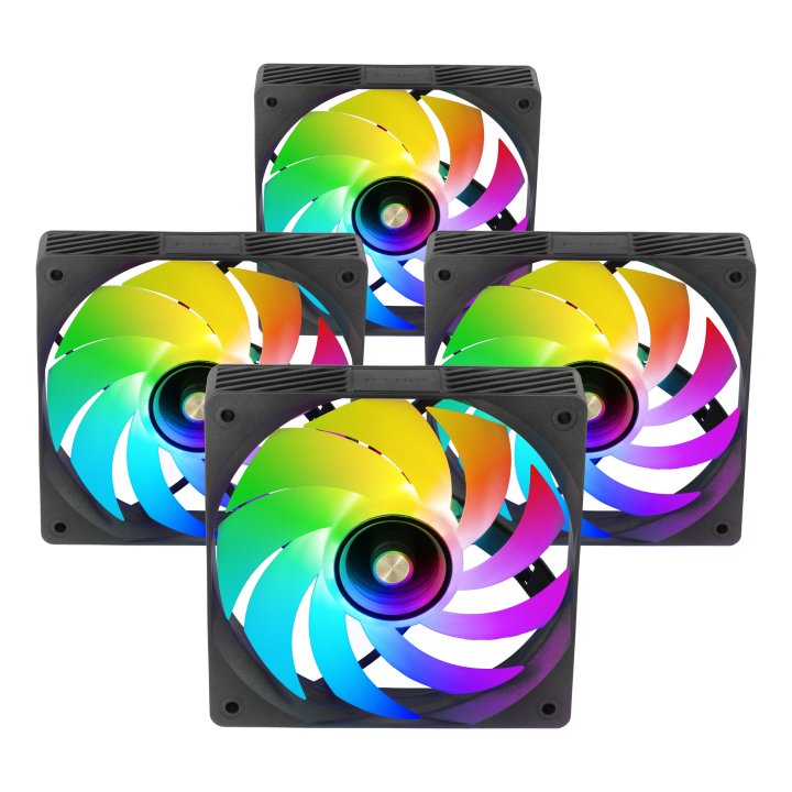 Kit 4xventilador Interno Argb Mars Gaming Mf3dprokit Negro 120mm Argb Hub Rf Remote