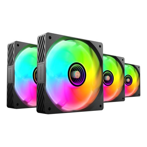Kit 4xventilador Interno Argb Mars Gaming Mf3dprokit Negro 120mm Argb Hub Rf Remote