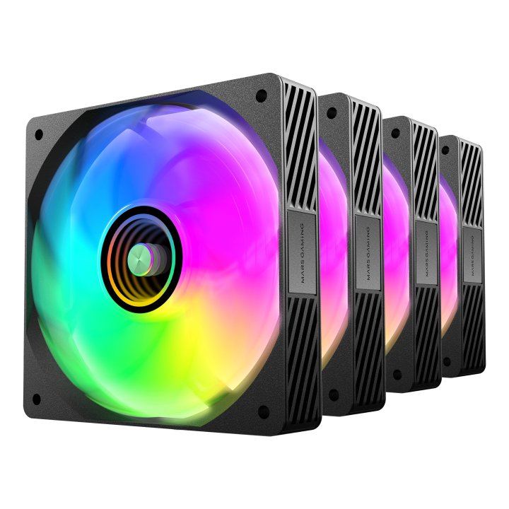 Kit 4xventilador Interno Argb Mars Gaming Mf3dprokit Negro 120mm Argb Hub Rf Remote