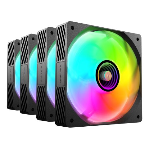 Kit 4xventilador Interno Argb Mars Gaming Mf3dprokit Negro 120mm Argb Hub Rf Remote