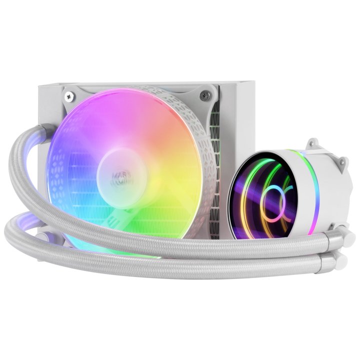 Sistema De Refrigerancion Liquida Mars Gaming Ml-one120 White 12x12 Iluminacion Frgb Tpd 200w Para Procesadores Intel Y Amd