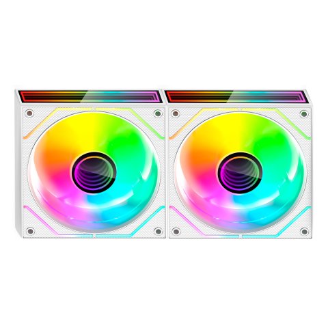 Kit 2xventilador Interno Argb Mars Gaming Mf3dprox2rw Blanco 120mm Argb 360º Pwm Aspas Invertidas