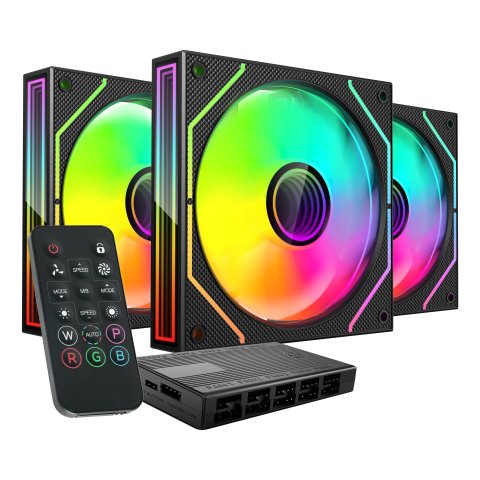 Kit 3xventilador Interno Argb Mars Gaming Mf3dprokit Negro 120mm Argb Argb Hub Rf Remote