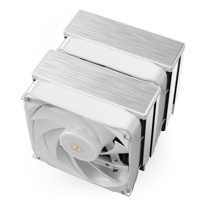 Ventilador Con Disipador De Cpu Mars Gaming Mcpuxu9w Doble Ventilador Fbd Cobre Multisocket Tpd 400w Blanco