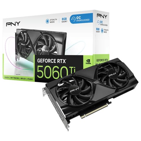 Vga Pny Geforce Rtx 5060 Ti Oc 8gb Gddr7 128 Bit Cuda 4608 3xdp 1xhdmi Tdp 180w Dual Fan